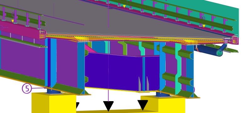 Two Welded Longitudinal Steel Girder Beams